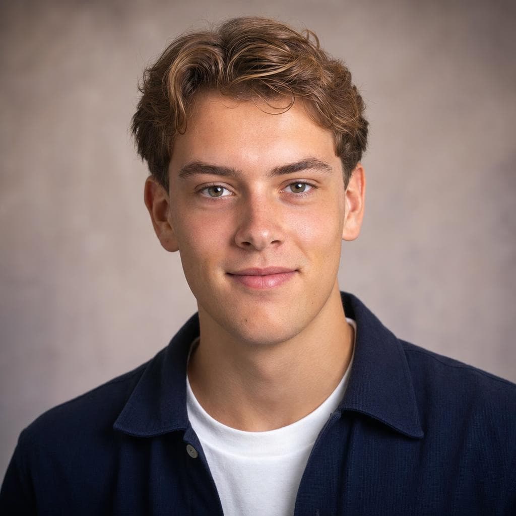 AI-generated profile photo sample for a university student