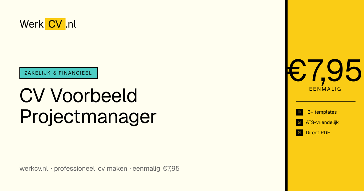 CV Voorbeeld Projectmanager | WerkCV